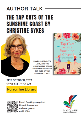 Author Talk at Narromine Library - Christine Sykes: The Tap Cats of the Sunshine Coast